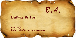 Baffy Anton névjegykártya